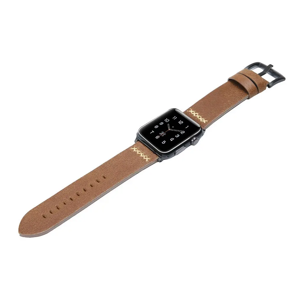 Ремешок для часов из коровьей кожи коричневый кофейный черный ремешок из натуральной кожи для Apple Watch 38 мм/42 мм/40 мм/44 мм для iWatch серии 5/4/3/2/1
