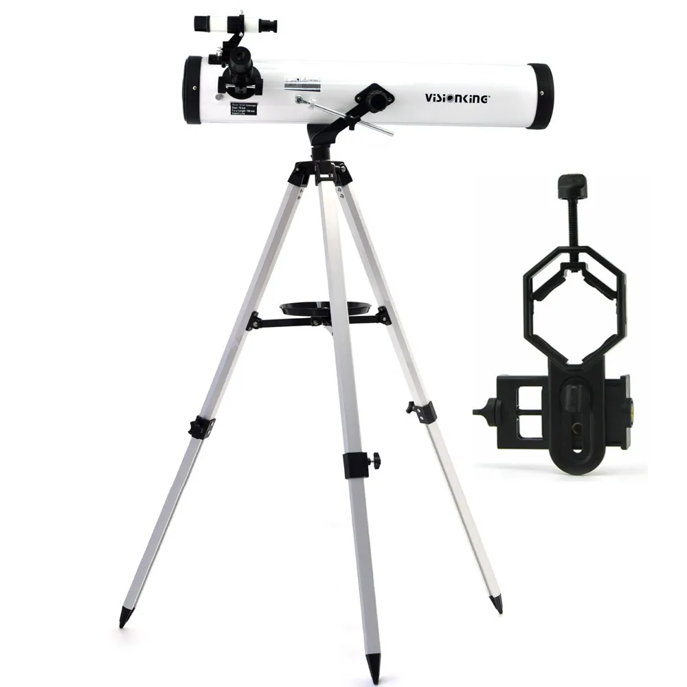 

Visionking 76/700mm Reflector Astronomical Telescope 3 Inch Metal Newtonian Sky Astronomy Monocular With Phone Adapter
