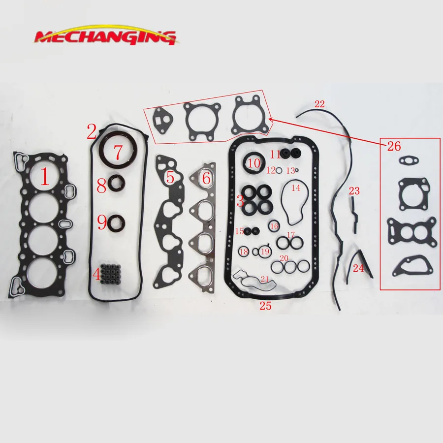 Для HONDA CIVIC концерт D15B D15B2 D16A6 D16Z2 D15B4 двигателя Запчасти наборы для восстановления