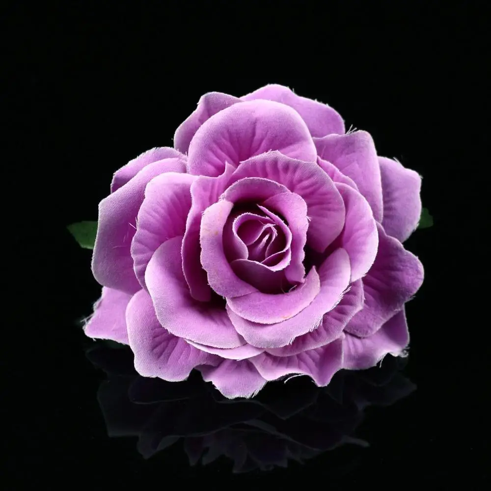 5PCS/lot Artificial Roses Flower Heads Bulk Velvet rose Wedding Purple Rose Fake flowers Decoration High Quality