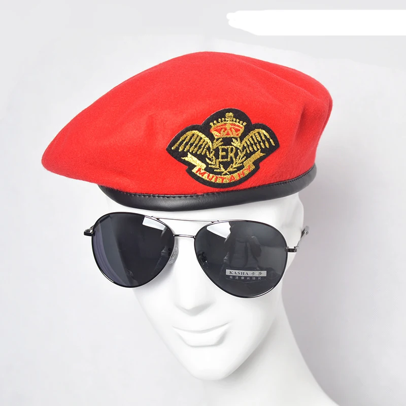 Autumn Winter Wool Felt Berets for Men Women Fashion European US Army Caps British Style Sailor Hats Security Cap for Unisex 3