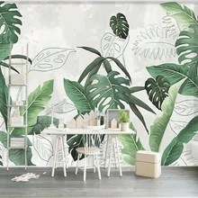 Beibehang papel де parede 3d обои скандинавские стильные классические обои винтажные свежие Пальмовые Листья подорожника Гостиная ТВ фон