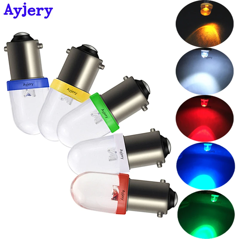 Ayjery 6 V 6,3 V DC 100 шт. BA9S 1 светодиодный F8 1 SMD T4W T11 светодиодный лампы выпуклая линза белый синий красный янтарь зеленый пинбол автомобильные лампы