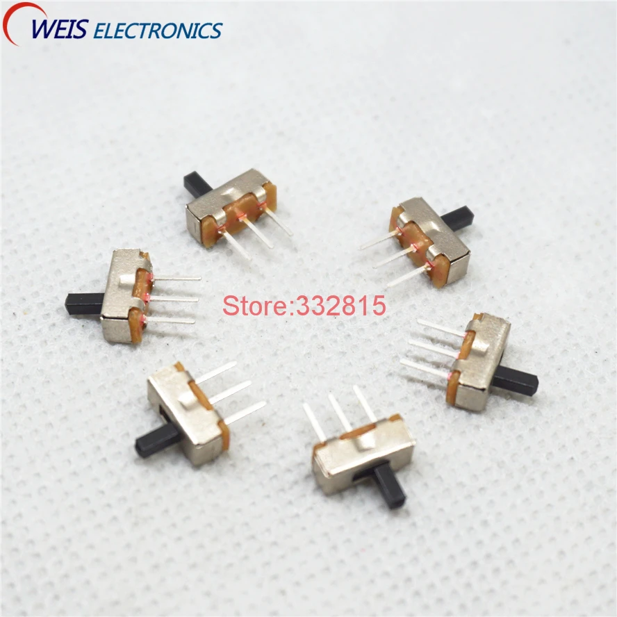 

10PCS Interruptor on-off mini Slide Switch SS12D00 SS12D00G4 3pin 1P2T High quality toggle switch Handle length:4MM