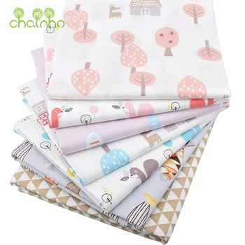 

Chainho Twill Cotton Fabric,Patchwork Cartoon Tissue Cloth,DIY Sewing Quilting Fat Quarters Material For Baby&Children,7pcs/Lot