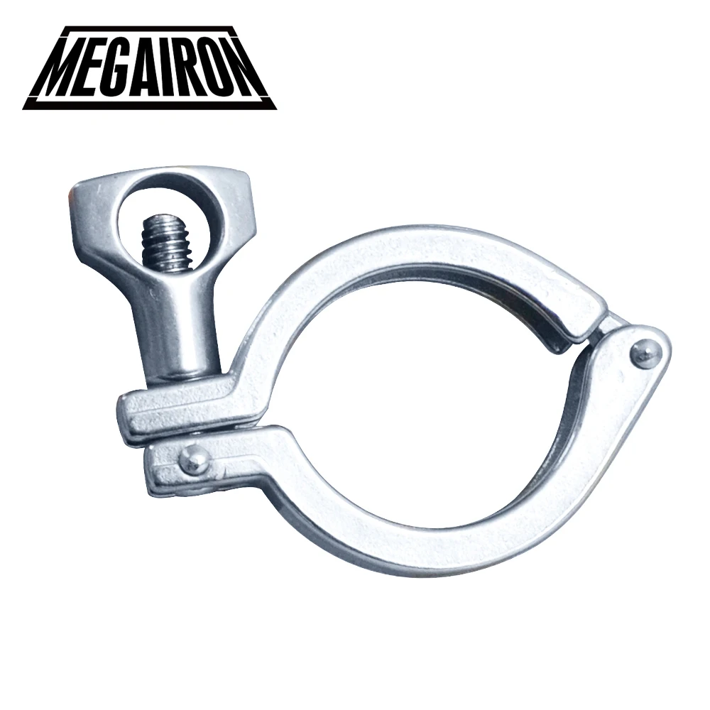 

MEGAIRON 1.5" Stainless Steel SUS316 Sanitary Clamp Single Pin Tri Clamps Clover for 50.5mm OD Ferrule