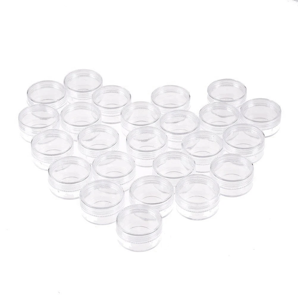 

Bead Container with 24 Storage Jars,Transparent color Plastic Box Organizer for Jewelry Findings, Charms, Makeup, and Other Sm
