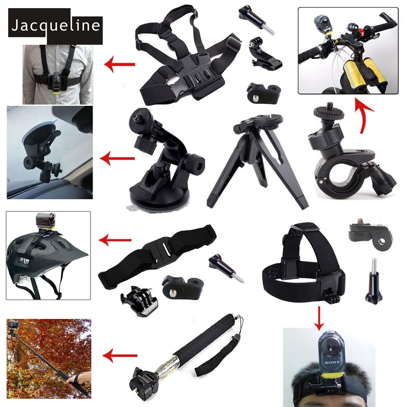 Accessories Chest Head Strap Mount Outdoor Sports Mount Accessory Kit Bundle for Sony Action Cam HDR