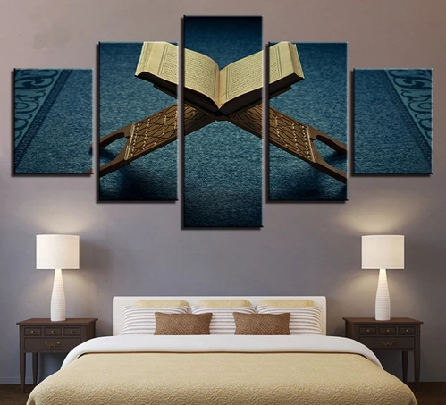 

5 Pieces Religious Home Decoration Wall Art Picture Islamic Bible Canvas Painting Posters and Prints for Living Room No Framed