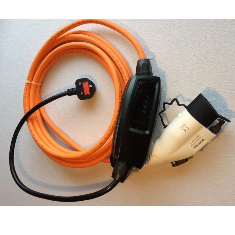 DUOSIDA J1772 ev дома зарядное устройство 10A с 3pin Великобритания plug Тип 1 электрический