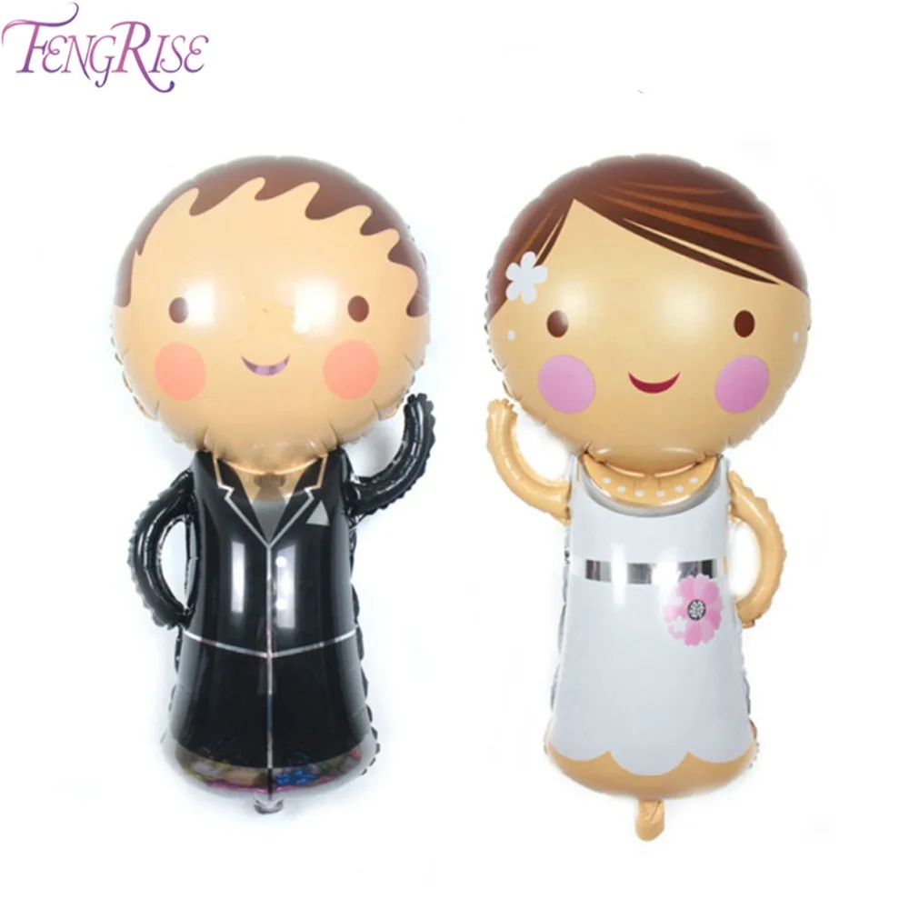 

FENGRISE Cute Bride Groom Balloon Engagement Party Decorations Bridal Party Decoration Wedding Decoration Table Valentine's Day