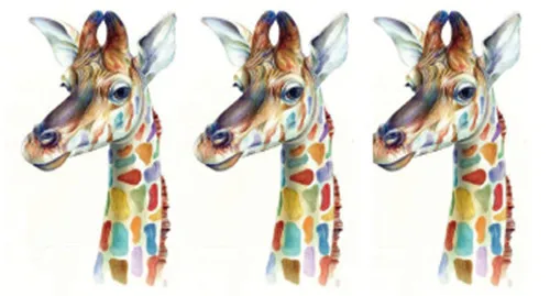 

Waterproof Temporary Fake Tattoo Stickers Rainbow Watercolor Giraffe Deer Animals Design Body Art Make Up Tools
