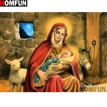 

HOMFUN Full Square/Round Drill 5D DIY Diamond Painting "Religious Jesus" Embroidery Cross Stitch 5D Home Decor Gift A14924