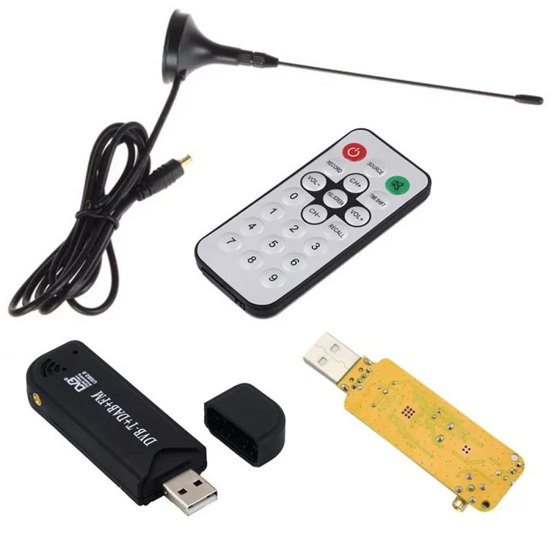 USB2.0 цифровой HD ТВ FM + DAB DVB-T RTL2832U + FC0012 Поддержка SDR тюнер вставляемый приемник