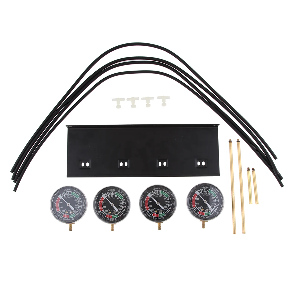 Motorcycle Carburetor 4-Carb Vacuum Gauge Synchronizer Synch Cylinder Guage Carb Synchronizer Vacuum Gauge Tool