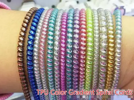 

Free DHL 1000pcs TPU Pure Colors Spring Protective Sleeve Mobile Tablet Spiral Cord Protector for Phone Charger Earphone Cord