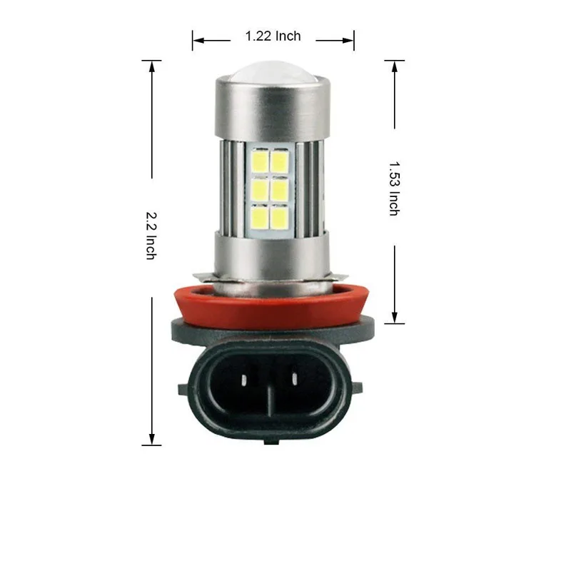 Автомобильный светодиодный фонарь H8 H9 H10 H11 9005 HB3 9006 HB4 2835 27SMD Габаритные огни DRL