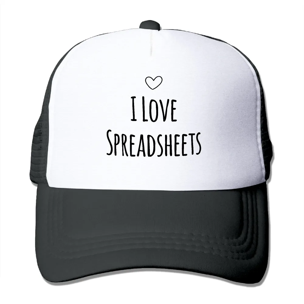 DUTRODU For Men Women Baseball caps Meshback I Love Spreadsheets Cap