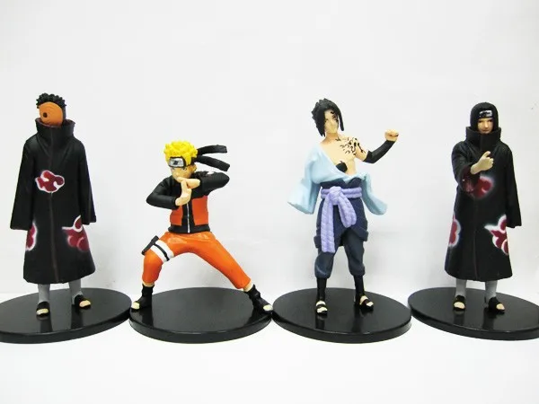4PCS Set Naruto Sasuke Uchiha Itachi Obito Akatsuki Action 4PCS Set Naruto Sasuke Uchiha Itachi Obito Akatsuki Action