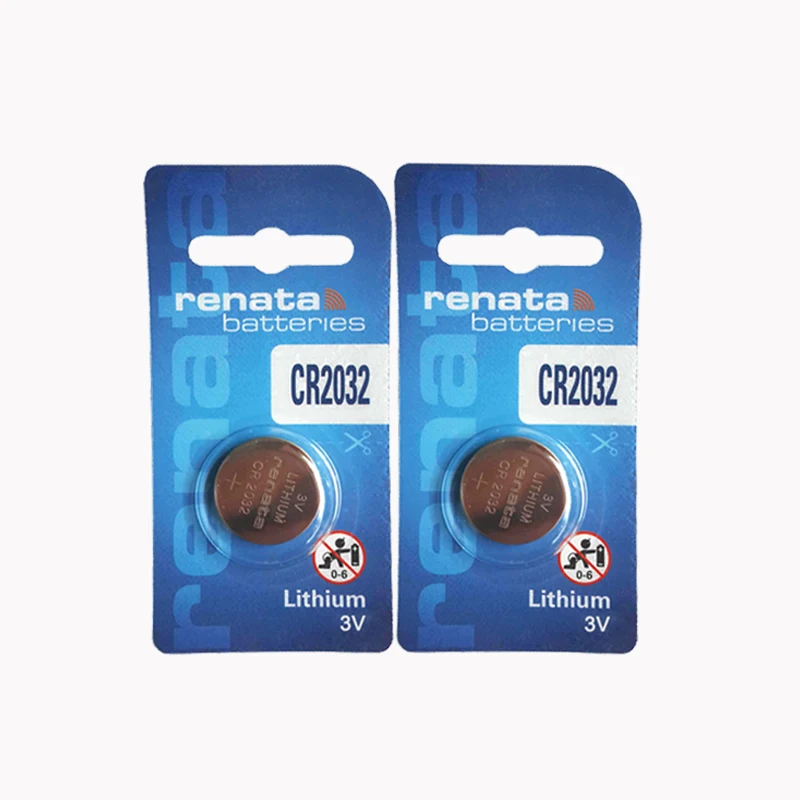 2PCS Swiss CR2032 Renata Button Battery 3V Li ion Batteries For watches