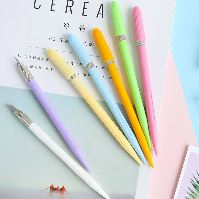 11 цветной каучук штамп гравировальный нож ручка деревянные ремесла DIY инструмент резьба лезвие фотобумага режущий резак офисные школьные принадлежности - Цвет: Random Color 1pc