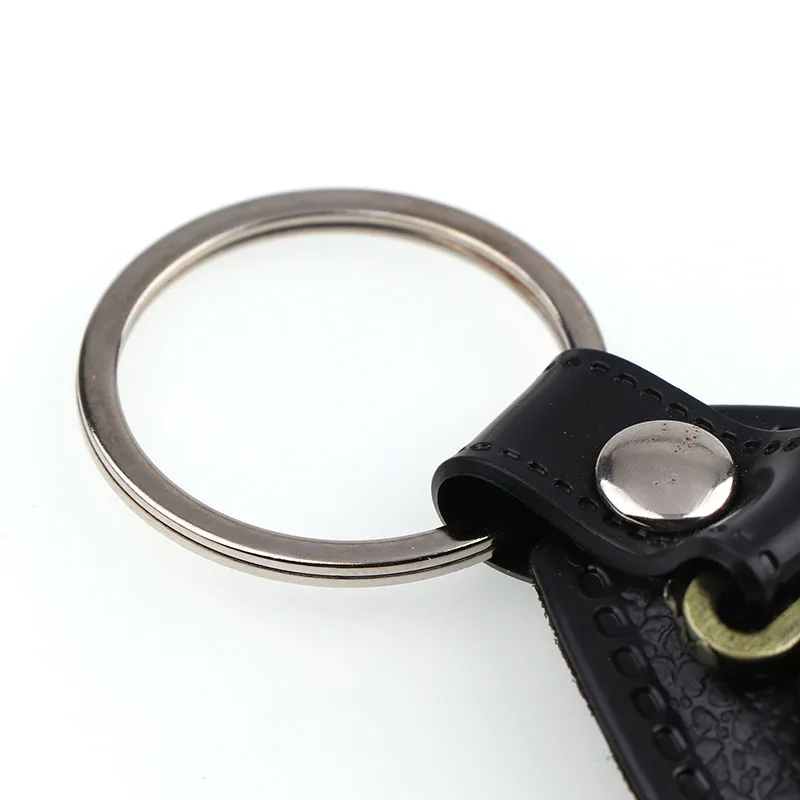 Брелок для ключей из искусственной кожи в стиле Святого Кристофера, Очаровательные Подвески для мужчин, черная бирка, античный бронзовый держатель для ключей, автомобильный держатель для ключей