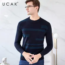 UCAK бренд мериносовой шерстяной мужской свитер одежда Новое поступление осень зима кашемировые пуловеры мужские свитера с круглым вырезом Pull Homme U3032