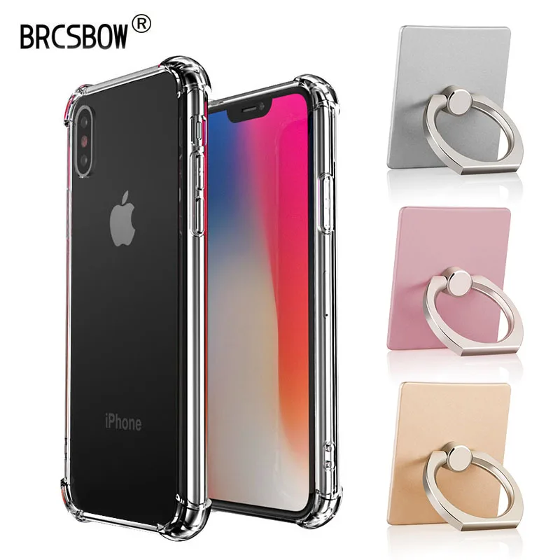

BRCSBOW Transparent TPU Silicone Phone Case For iPhone X XS XR XS Max 8 7 6 6S Plus Clear Protection Back Cover