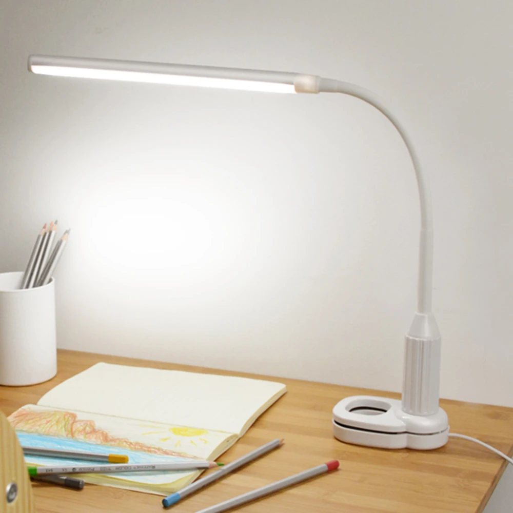 

5W 24 LEDs Eye Protection Clamp Clip Light Table Lamp Stepless Bendable USB Powered Touch Sensor Brightness Flexible Lamp Desk