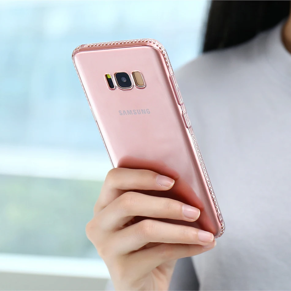 For Samsung Galaxy S8 Plus J5 A310 Rhinestone TPU Case BOB (2)