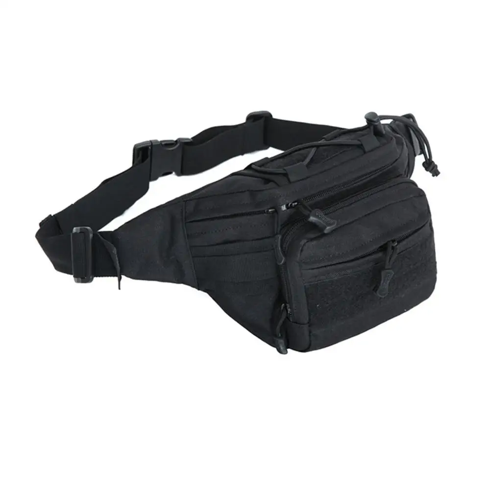Тактическая спортивная сумка мужская 1000D нейлоновая сумка для путешествий для езды на мотоцикле, поясная сумка на пояс, водонепроницаемая сумка для походов, рыбалки, охоты, поясная сумка - Цвет: Black