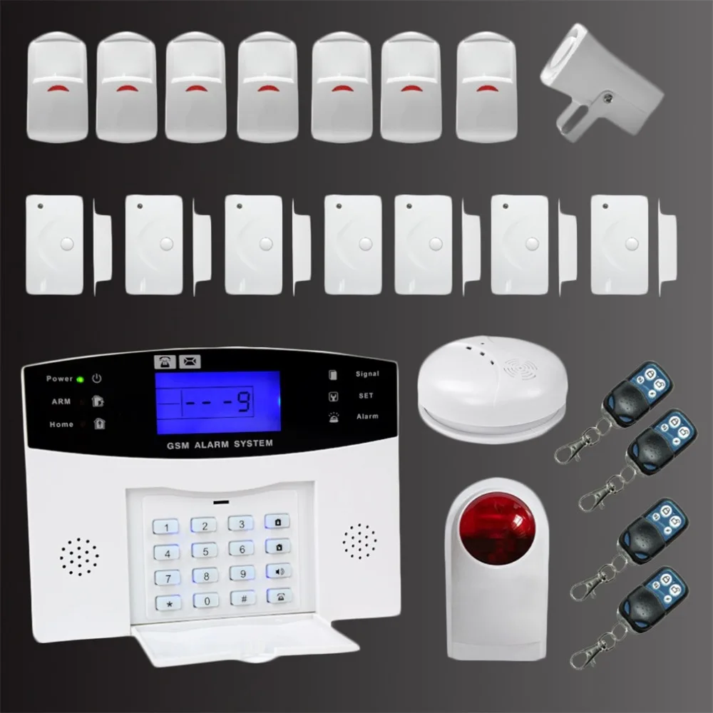 

GSM Alarm C Set Door Bell Warning Device LCD Wireless Home Office Security Thief Alarm Smoke Alarm with Wireless Outdoor Siren