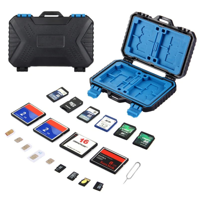 

Portable Waterproof Camera TF/CF/SD Memory Card Storage Case Protective Organizer Carrying Holder Box For 27 Phone Camera Cards