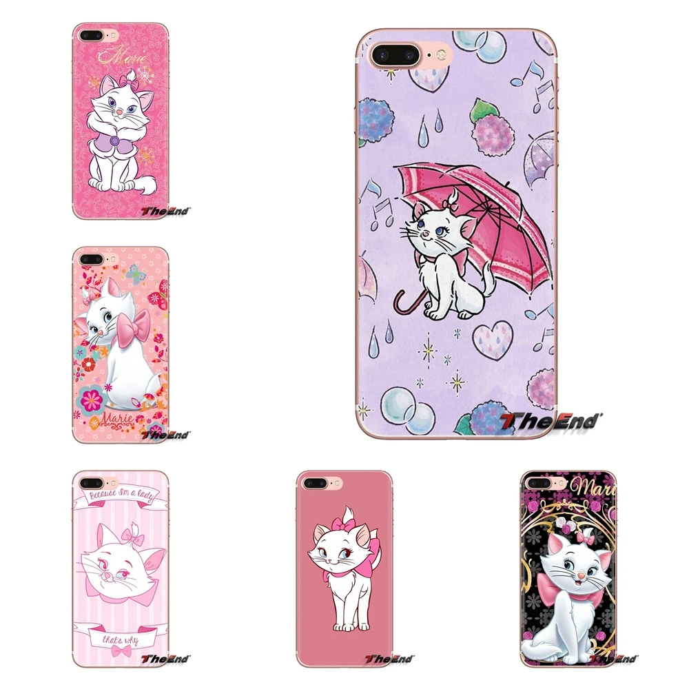 Мягкие прозрачные чехлы для Sony Xperia Z Z1 Z2 Z3 Z5 compact M2 M4 M5 C4 E3 T3 XA Huawei Mate 7 8 Y3II cute cat Marie