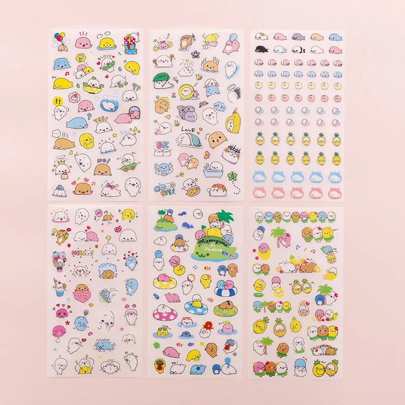 style 3 6 шт./компл. милые мини Мультяшные кошки Pet стикеры Escolar DIY Скрапбукинг Канцелярские Принадлежности для наклеек студенческий подарок, школьные принадлежности - Цвет: style 3