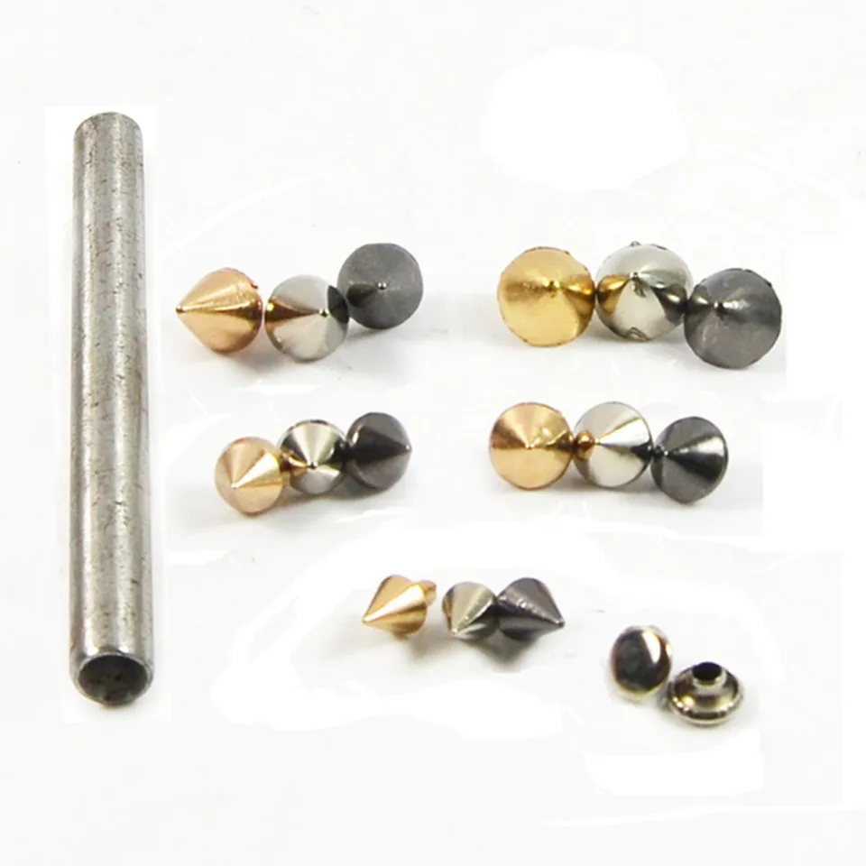 10pcs 9.5x6mm Silver Screwback Rapid Rivets Studs Punk For Bag Shoes Bracelet