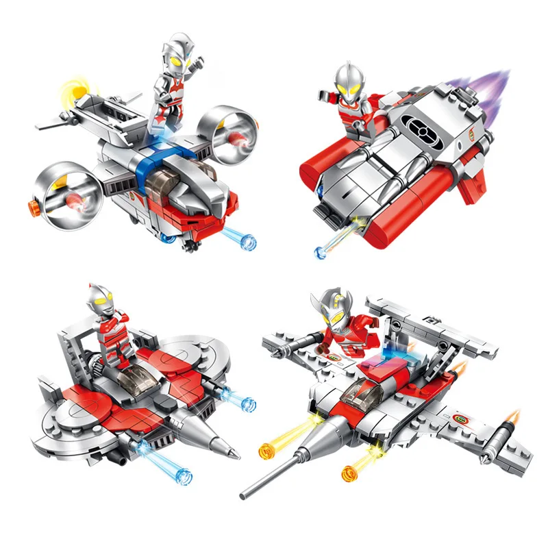 

Genuine Ultraman Airship 4 in 1 Fit Taro Ace Jack Anime model Building Blocks Bricks Compatible 690001 Birthday Gifts