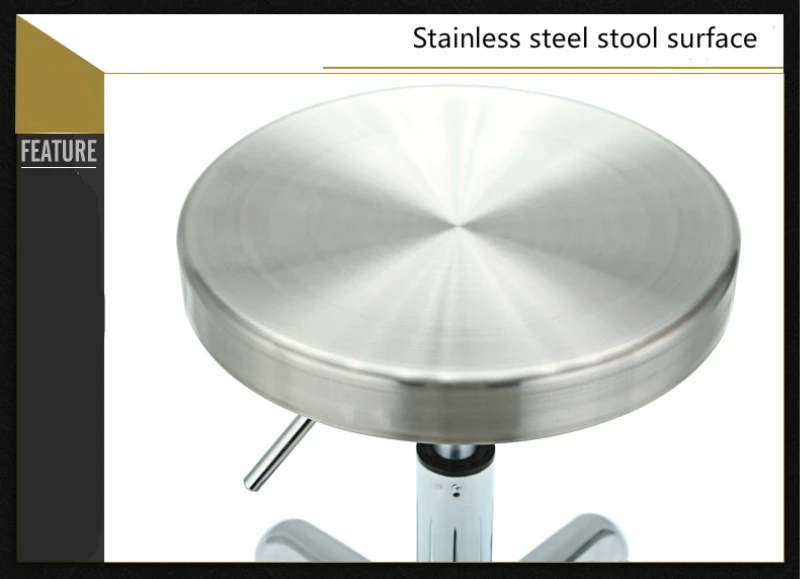 Explosion Proof Stainless Steel Cosmetology Stool Lifted and Rotation Barber Stool Slidable Staff Chair Simple Style Bar Chair Explosion Proof Stainless Steel Cosmetology Stool Lifted and Rotation Barber Stool Slidable Staff Chair Simple Style Bar Chair