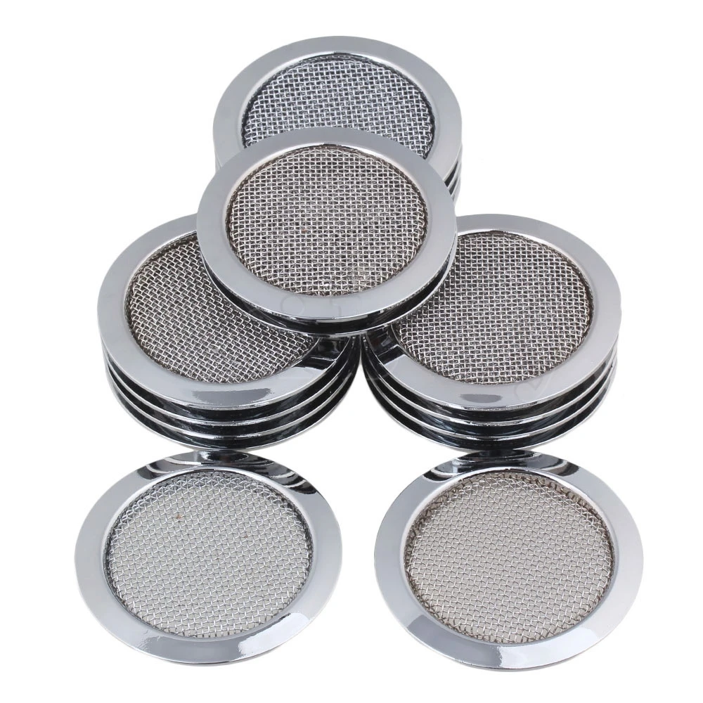 

Yibuy 50pcs 6cm Alloy Resonator Guitar Soundhole Cover Music Speaker Grille Chrome