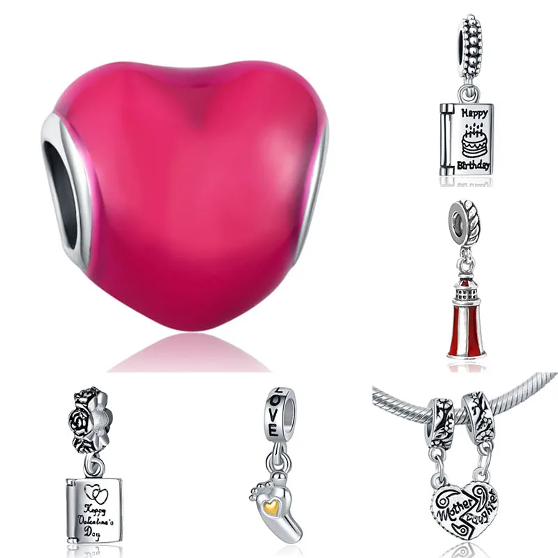 

charms plata plata de ley 925 original bracelet jewelry making valentine's day mary poppins bijoux natural stone beads