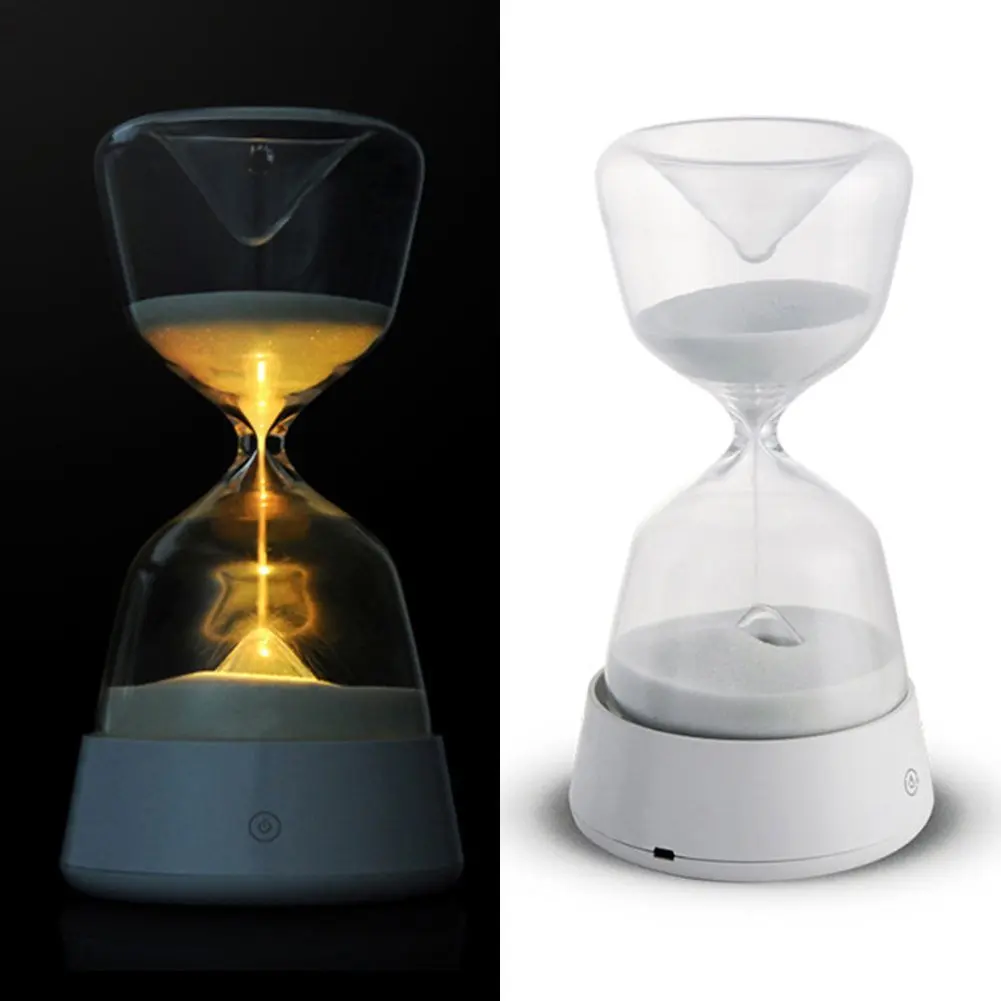 Hourglass Night Light Yoga lamp Romantic Bedside Lamp 15 Minute Sand