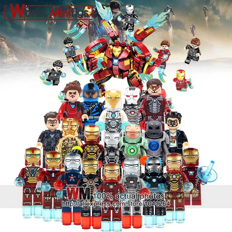 

Single 0246 DE-Mark33 Iron Man Super Hero The Avengers Ironman Building Blocks Mini-block Toys Children Gift Legoingly