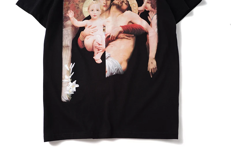 DUYOU Мадонна объятия футболки с Иисусом Смешные Девы Марии мужские хип-хоп повседневные хлопковые футболки с коротким рукавом мужские уличные футболки