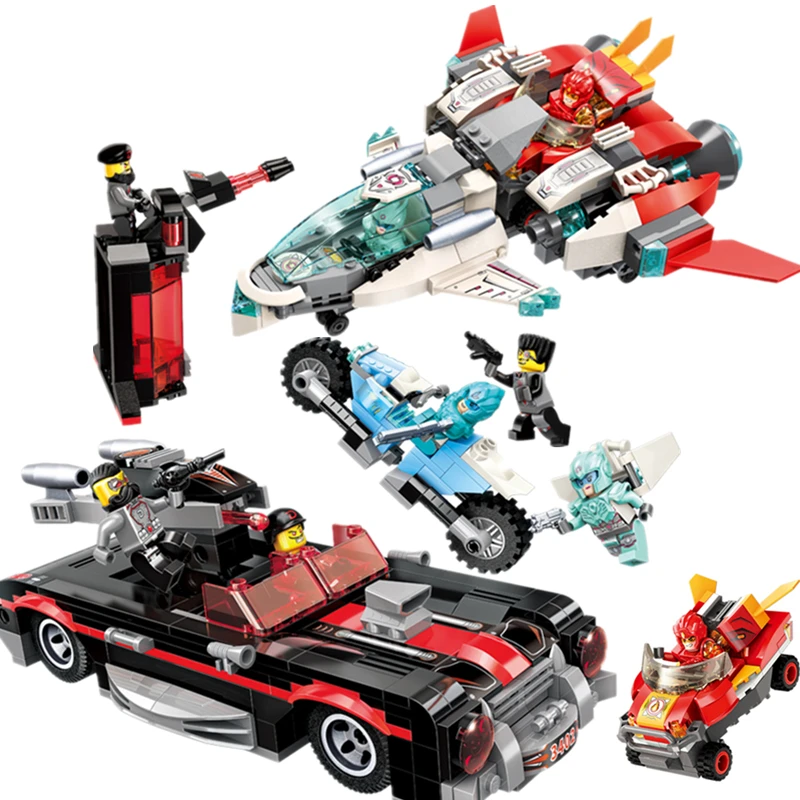 

Super hero Series Red Racing Car Aircraft Building Blocks Bricks sets Model Kid Toy Marvel Compatible Legoings Ideas Ninja Movie
