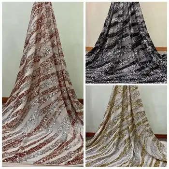 

130cm*270cm Designer 3mm Sequin lace Fabric Shiny Zebra pattern Gold Silver Sparkly Mesh Fabric Sewing Cloth Supplies Accessorie