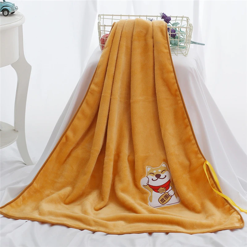 

2018 Cartoon Japanese Lucky Dog Nough Dog Baby Flannel Blanke Flannel Swaddle Cartoon Blanket Newborn Baby Bedding Blankets