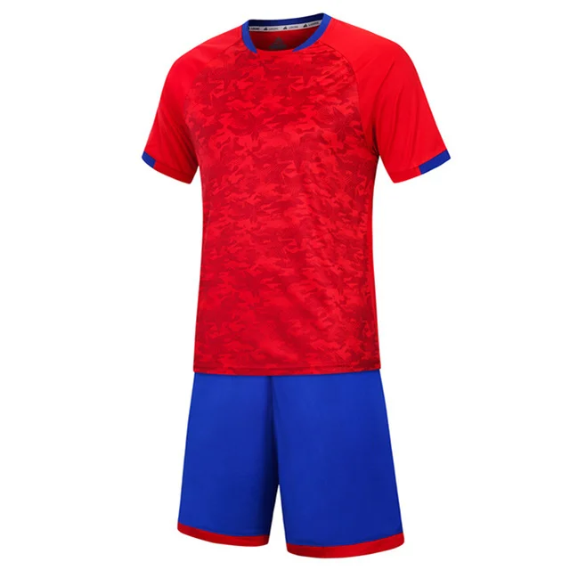 Тренировочный костюм для футбола дети мужчины свободная игровая футболка набор футбольные тренировочные майки Костюмы Мальчики Спортивная Футбольная форма - Цвет: red