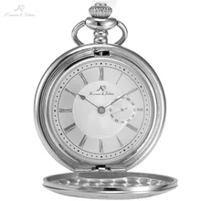 KS Retro Vintage plata esqueleto cazador redondo blanco Steampunk hombre mujer reloj FOB colgante cuarzo reloj de bolsillo joyería/KSP016