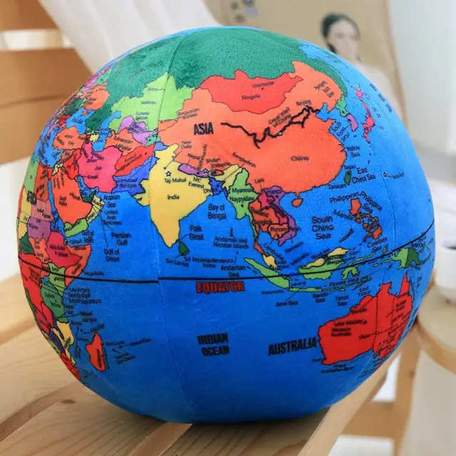 globe plush toys stuffed plush ball soft doll plush english terrestrial globe pillow toys for children training and learning toy