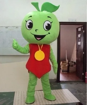 Little-Green-Apple-Mascot-Costume-Adult-Size-Free-Shipping